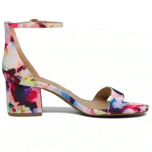 Floral Block Heel Sandals
